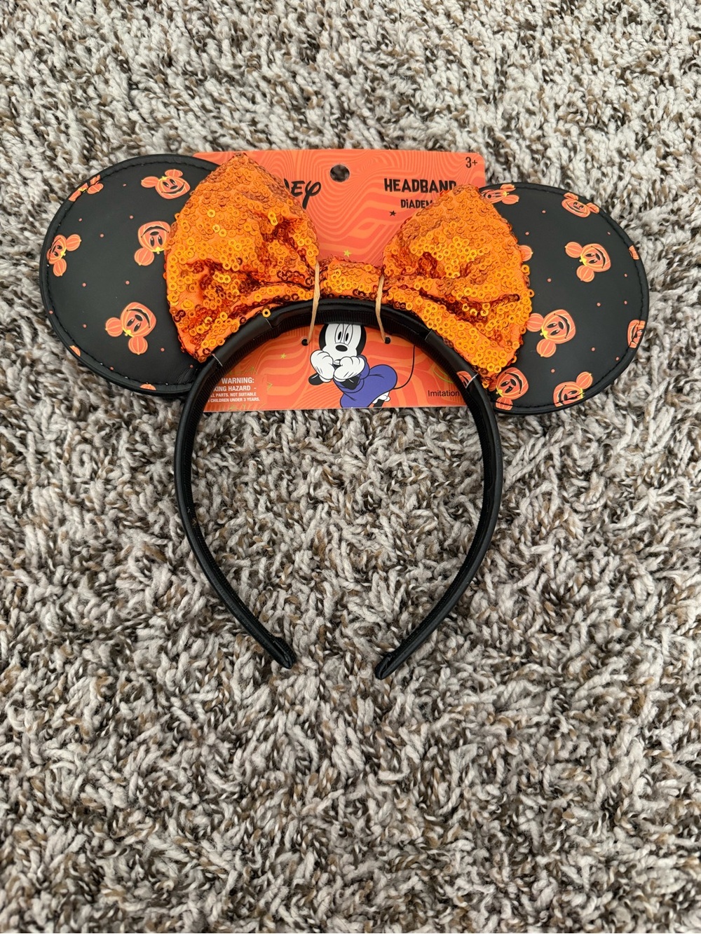 Aldi x Disney Minnie Mouse Ears Jack O Lantern Print Headband Halloween 2026
